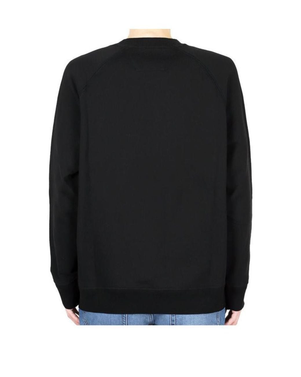 C P Company Black Embroidered Logo Fleece Pullover for men
