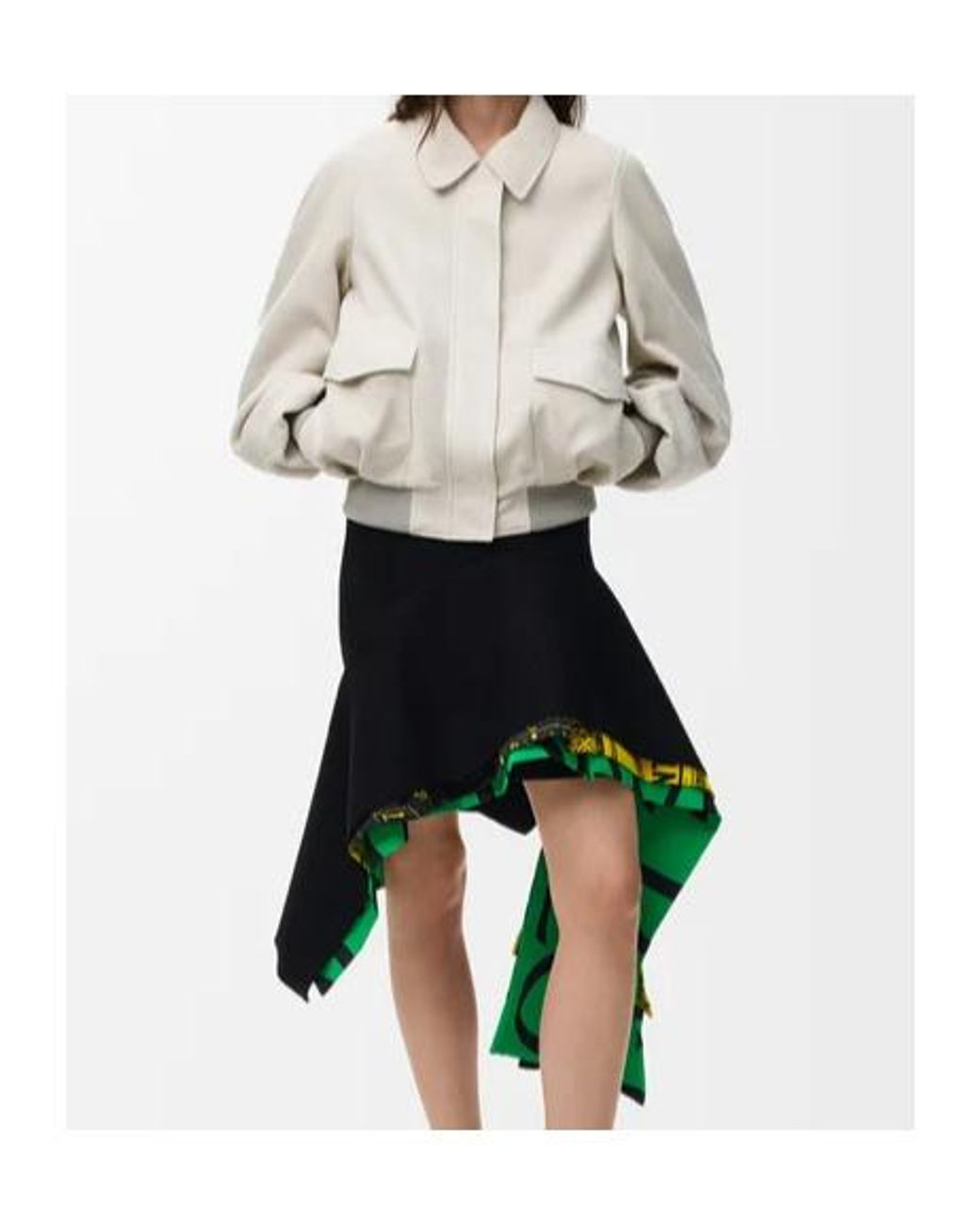 Loewe White Leather-Blend Bomber Jacket