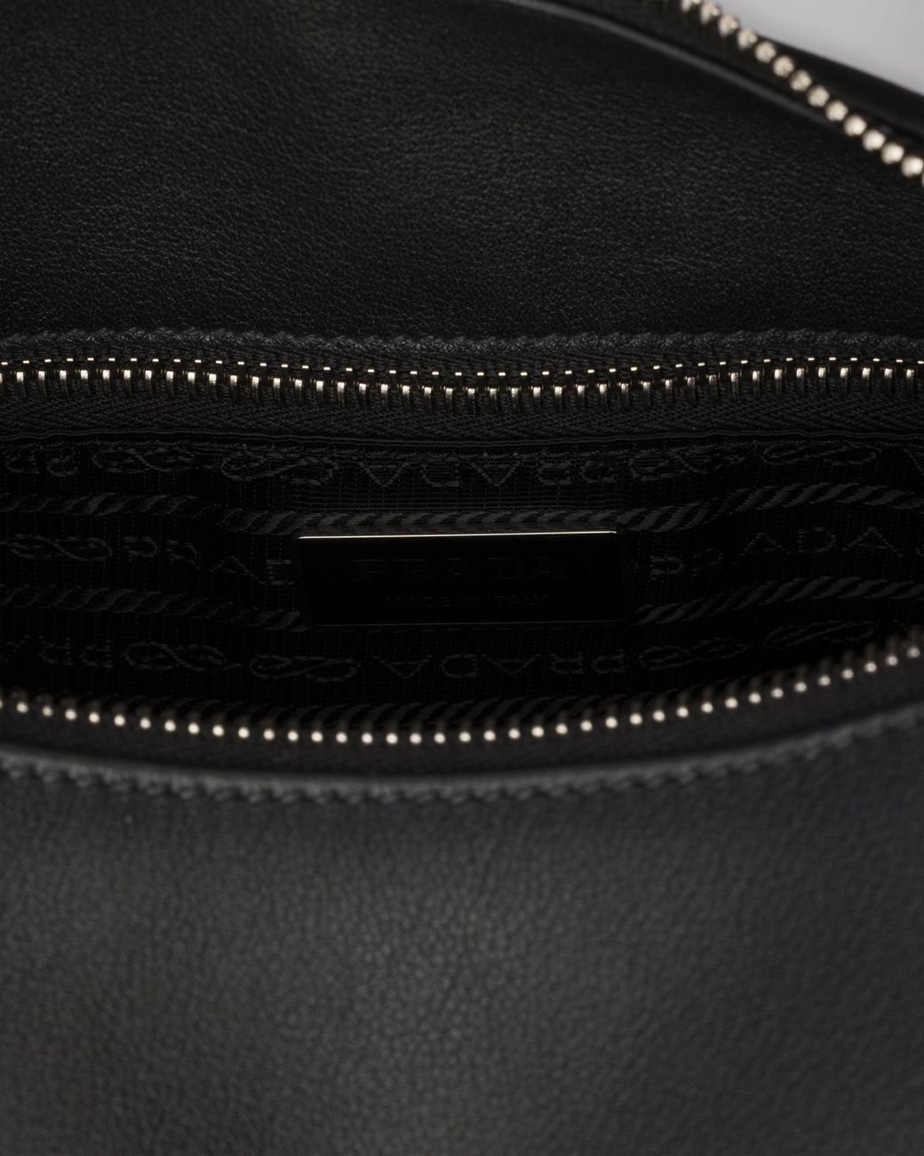 Prada Black Fold Large Leather Shoulder Bag