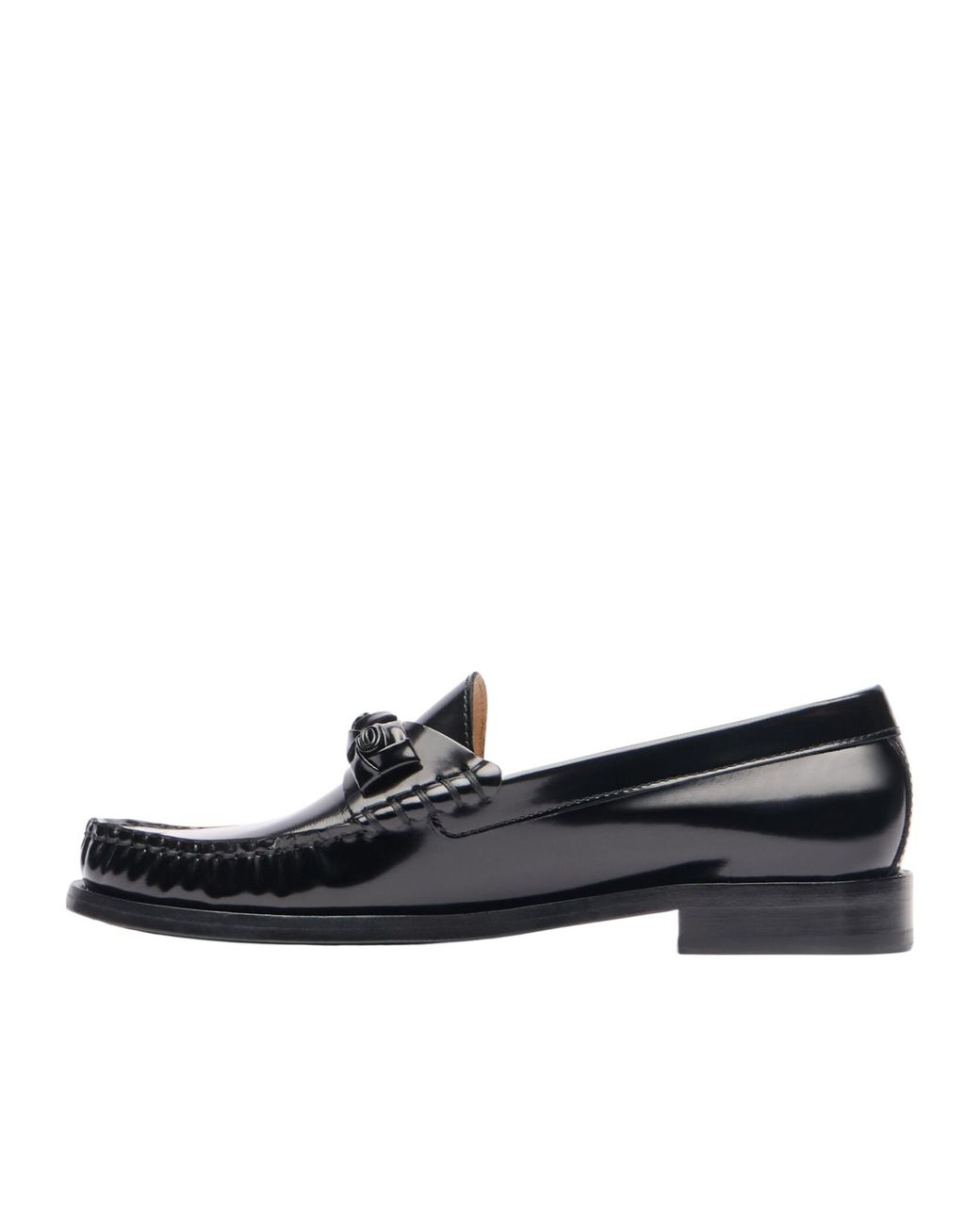Stuart Weitzman Black Round Head Loafer Shoes