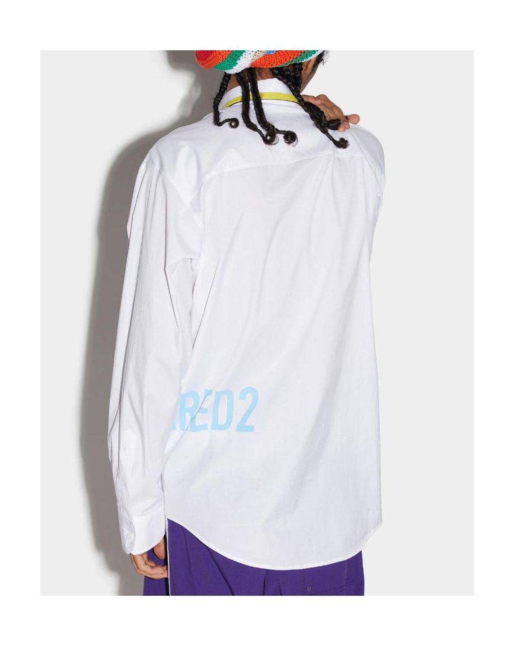 DSquared² White Logo-Print Cotton Shirt for men