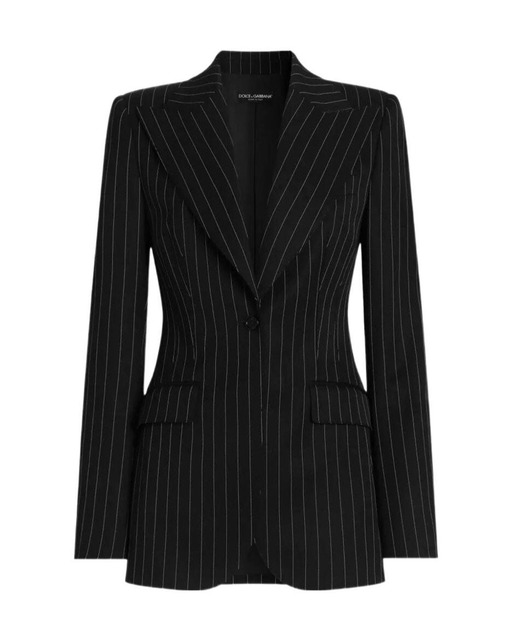 Dolce & Gabbana Black Turlington Pinstriped Blazer