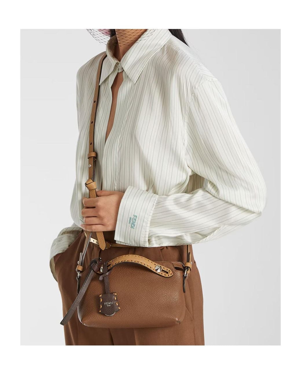 Fendi Brown By The Way Soft Selleria Mini Handbag