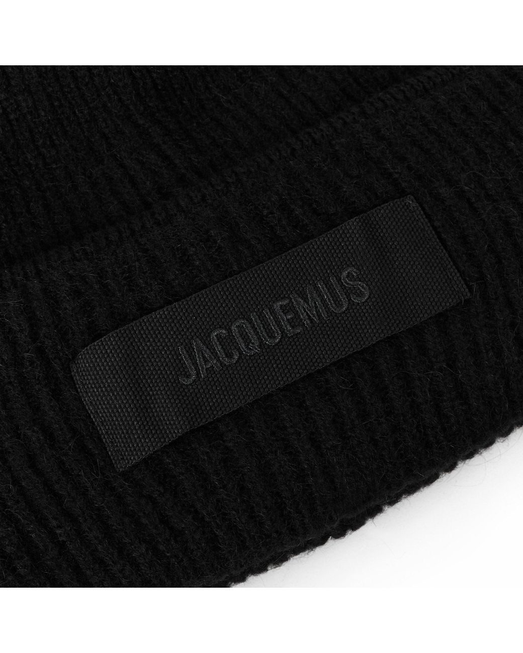 Jacquemus Black Solid Color Logo Cap for men
