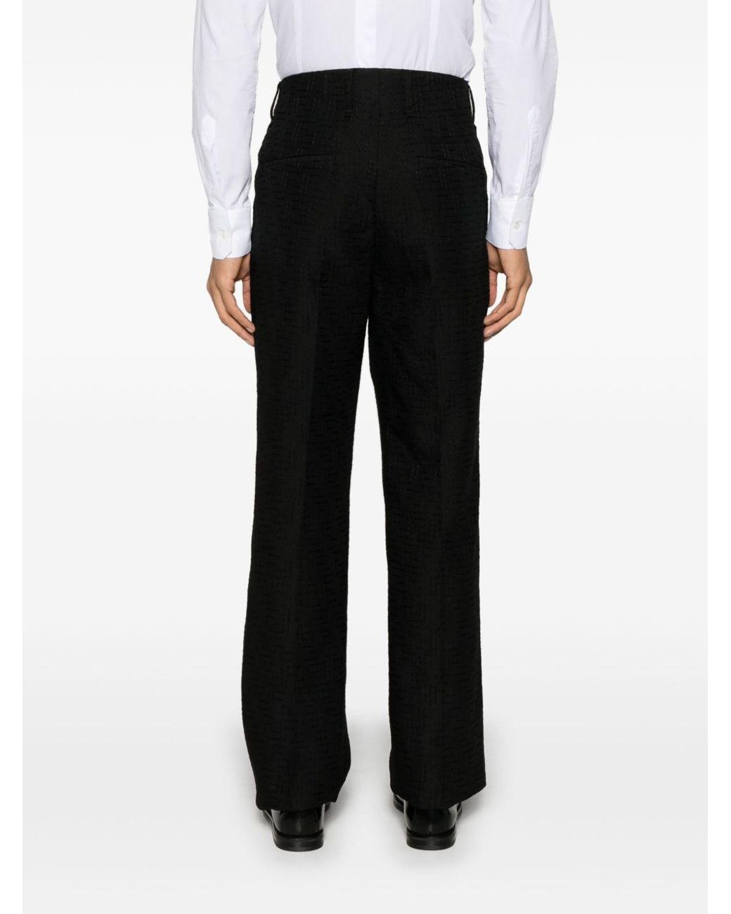 Fendi Black Ff Jacquard Tailored Trousers for men