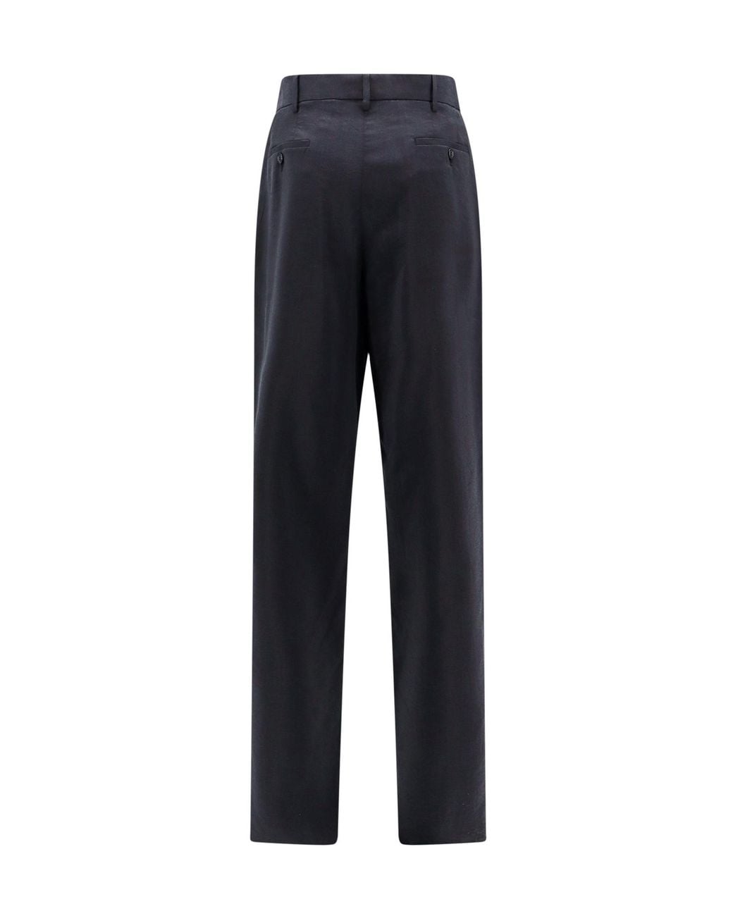 Giorgio Armani Blue Pleated Twill Trousers for men