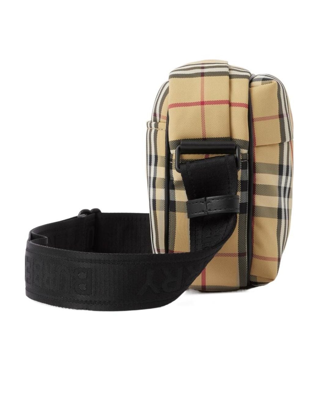 Burberry Metallic Check-Pattern Logo Lettering Shoulder Bag for men