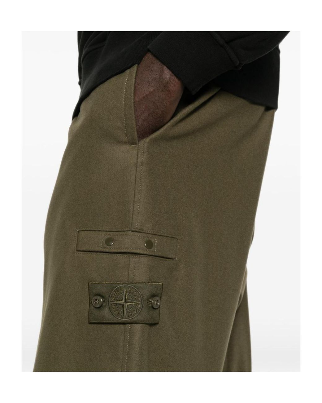 Stone Island Green Logo-Patch Track Pants for men