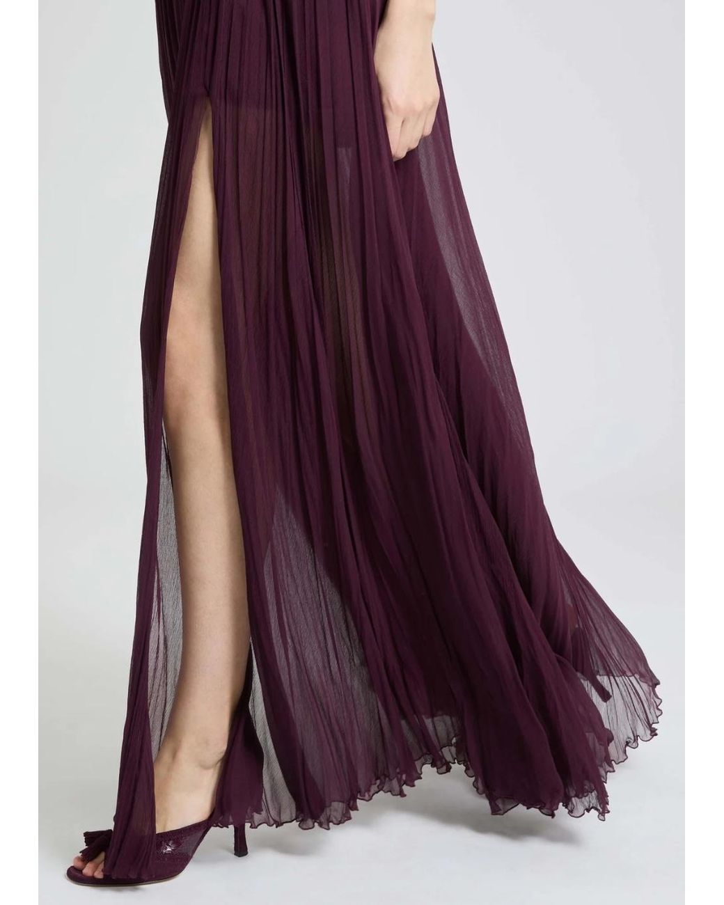 Ermanno Scervino Purple Pleated Maxi Dress