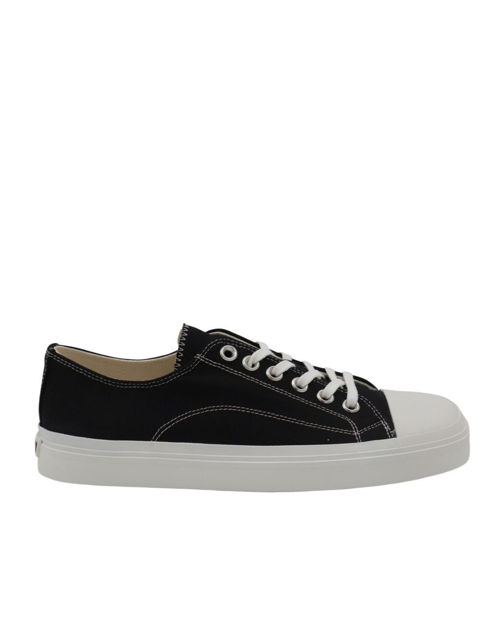 Moschino Black Contrast-Stitched Lace-Up Sneakers for men