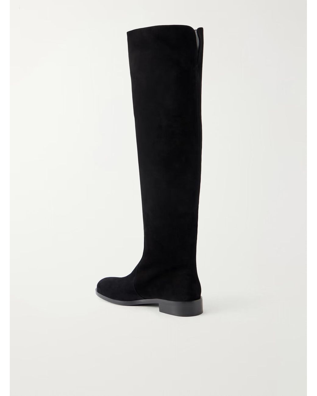 Gianvito Rossi Black Solid Suede Over-The-Knee Boots
