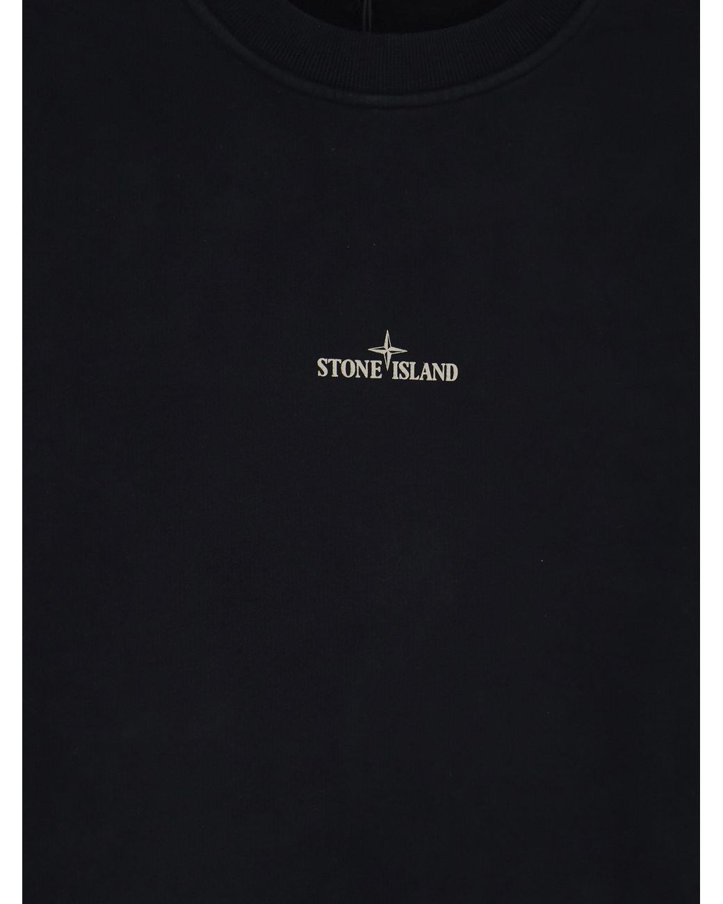 Stone Island Blue Logo-Print Crewneck Sweatshirt for men