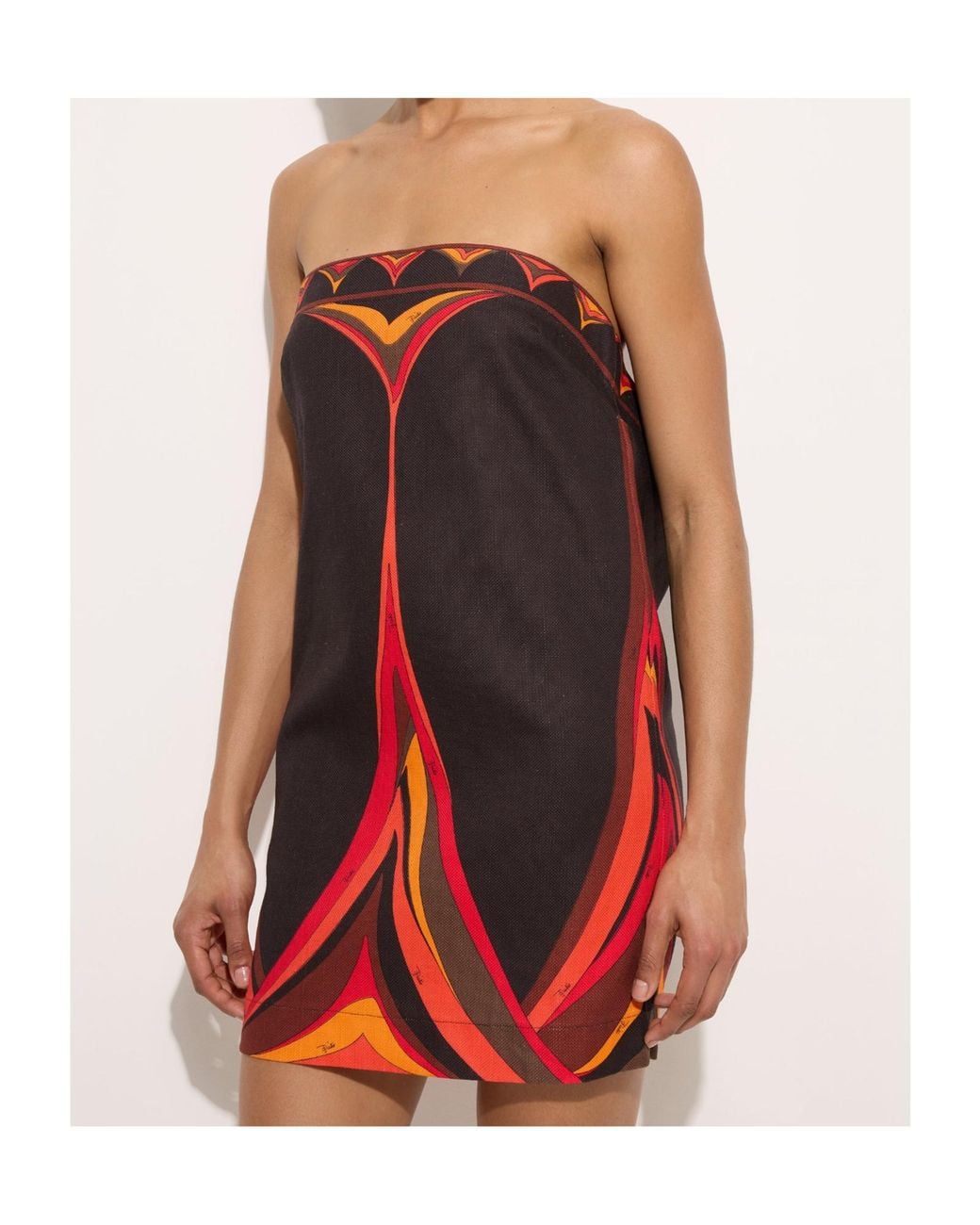 Emilio Pucci Multicolor Fari-Print Cotton And Linen Dress