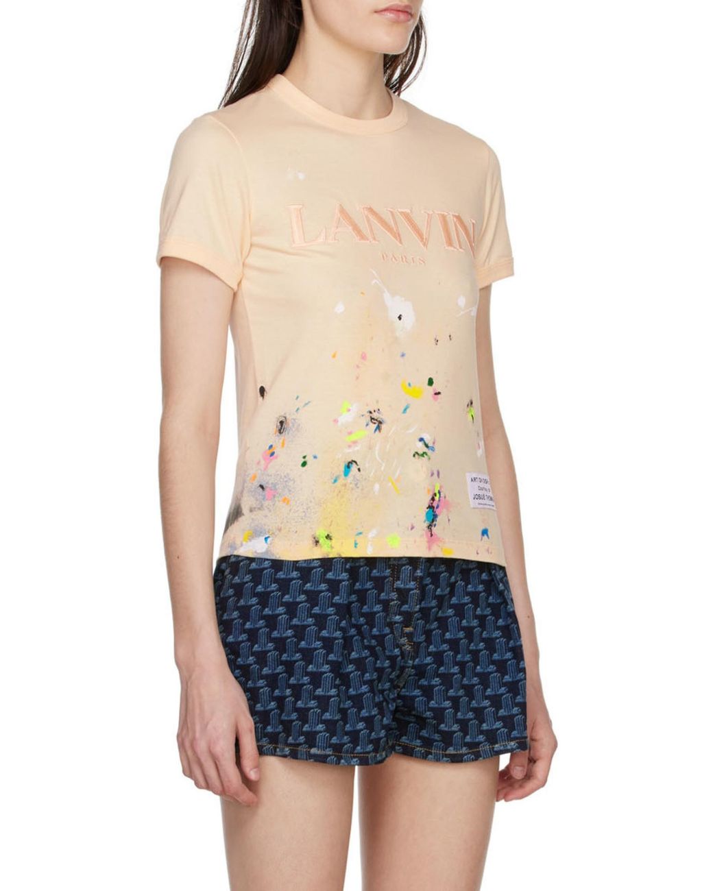 Lanvin Natural X Gallery Dept. Logo Embroidered T-Shirt