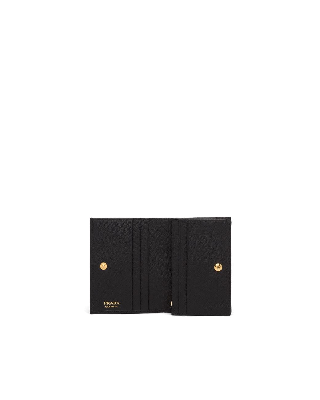 Prada Black Saffiano Compact Wallet