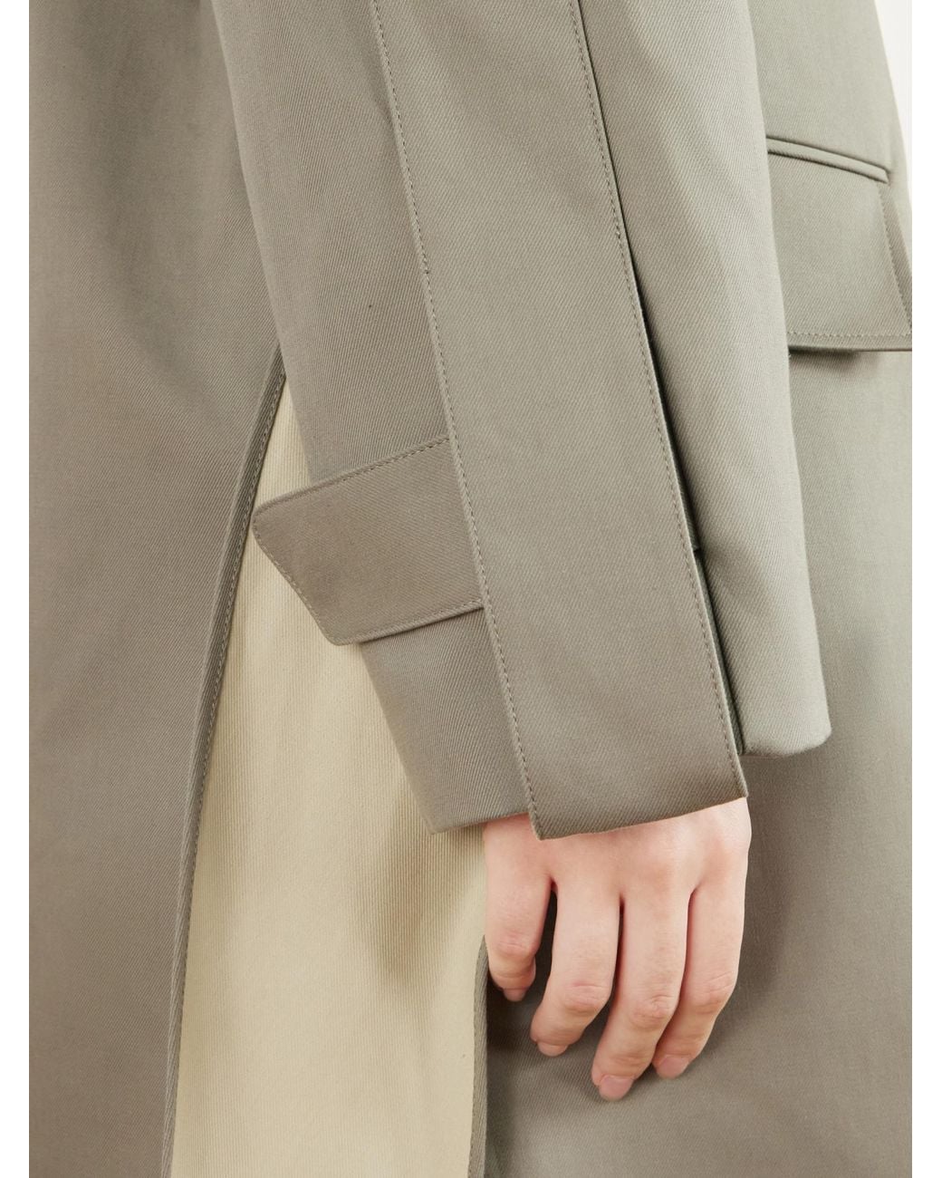 Victoria Beckham Natural Belted Cotton-Gabardine Trench Coat