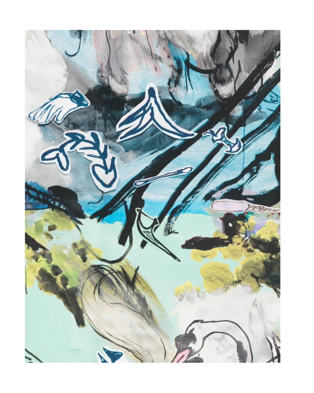Vivienne Westwood Blue Graphic-Print Square Scarf