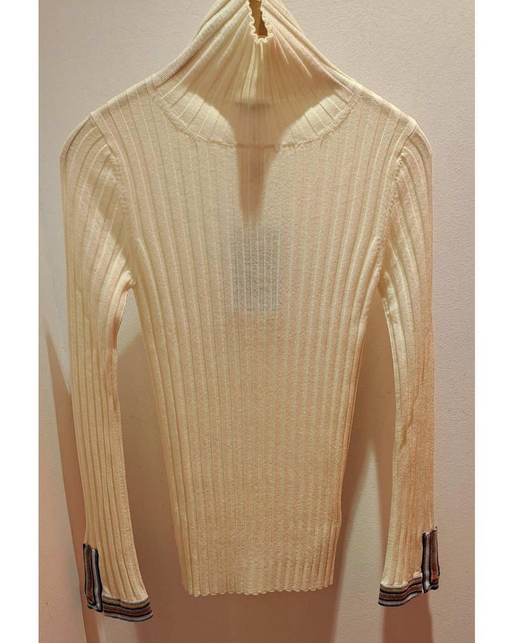 Etro Natural Polo Neck Ribbed Jumper