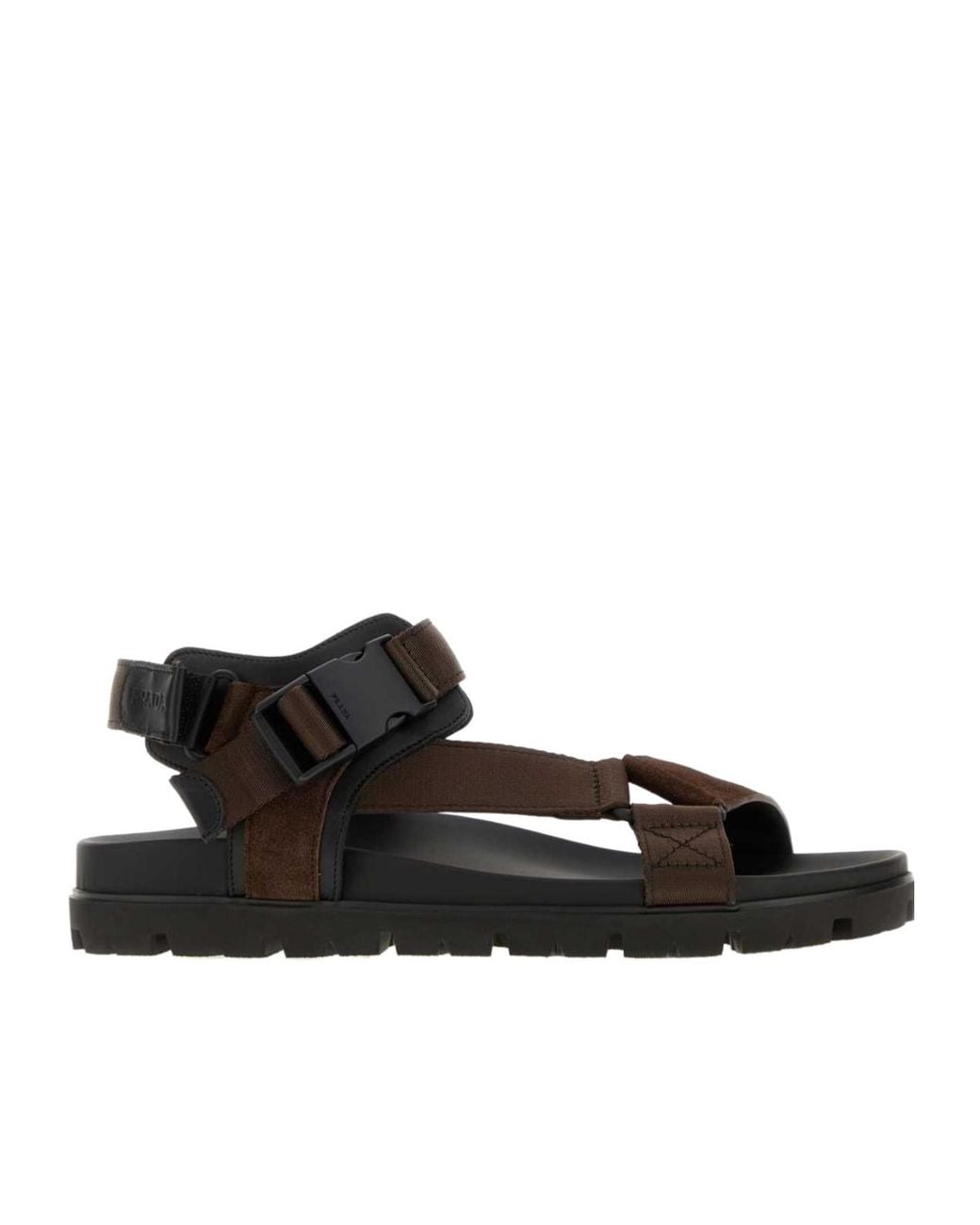 Prada Black Buckled Strappy Sandals for men
