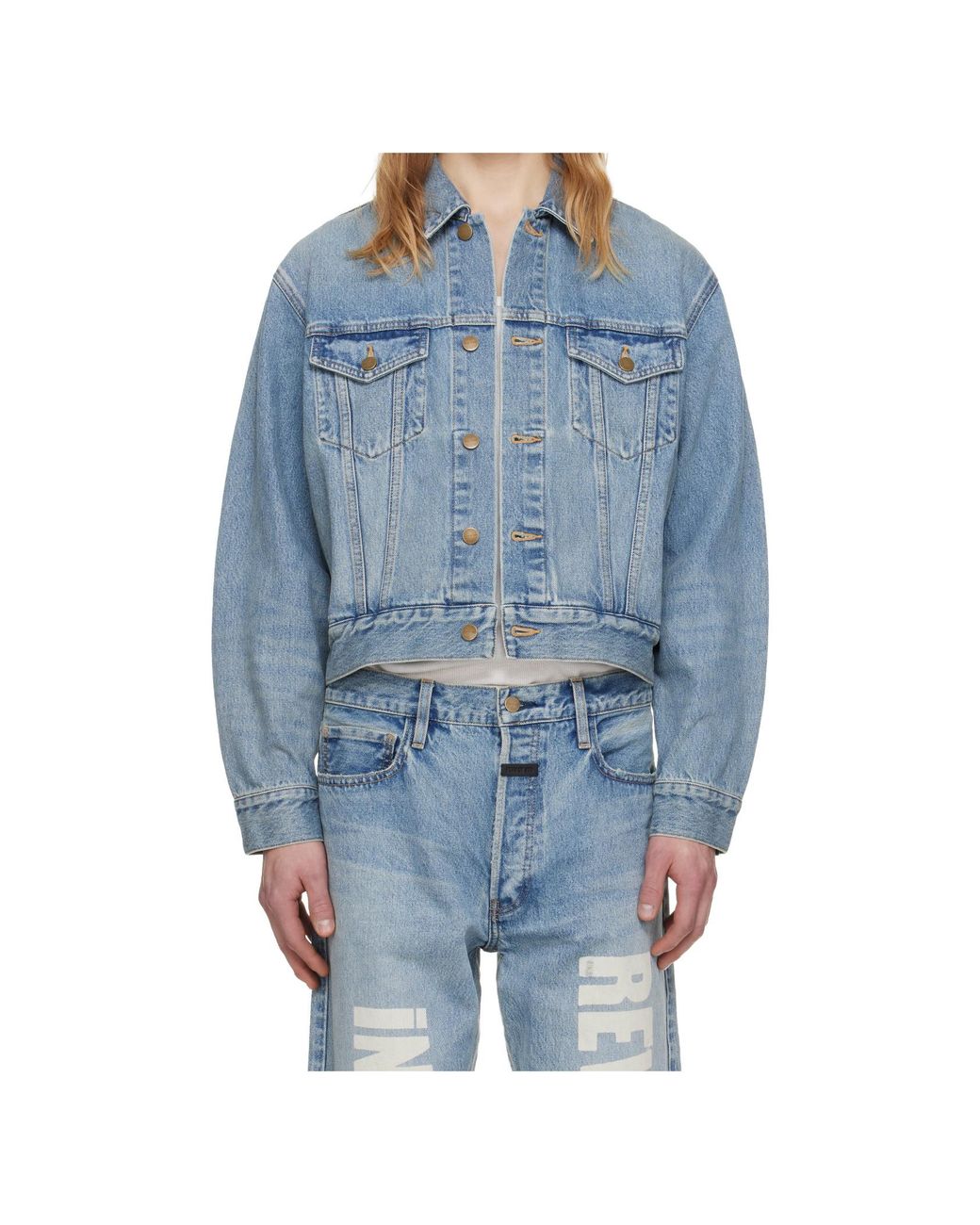 Fear Of God Blue Button-Up Denim Jacket for men