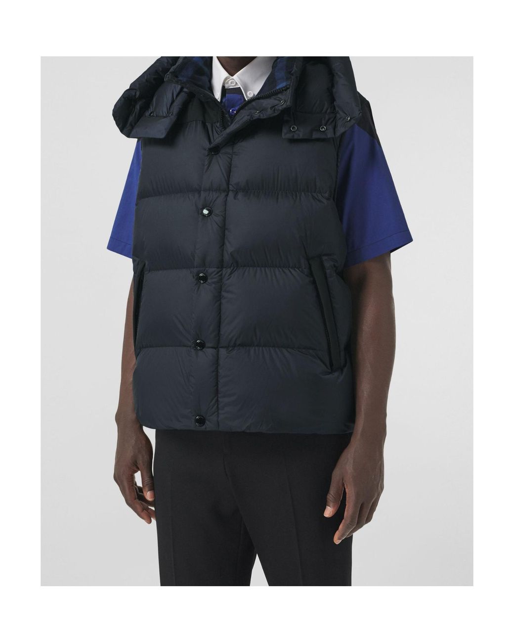Burberry Blue Convertible Padded Jacket for men