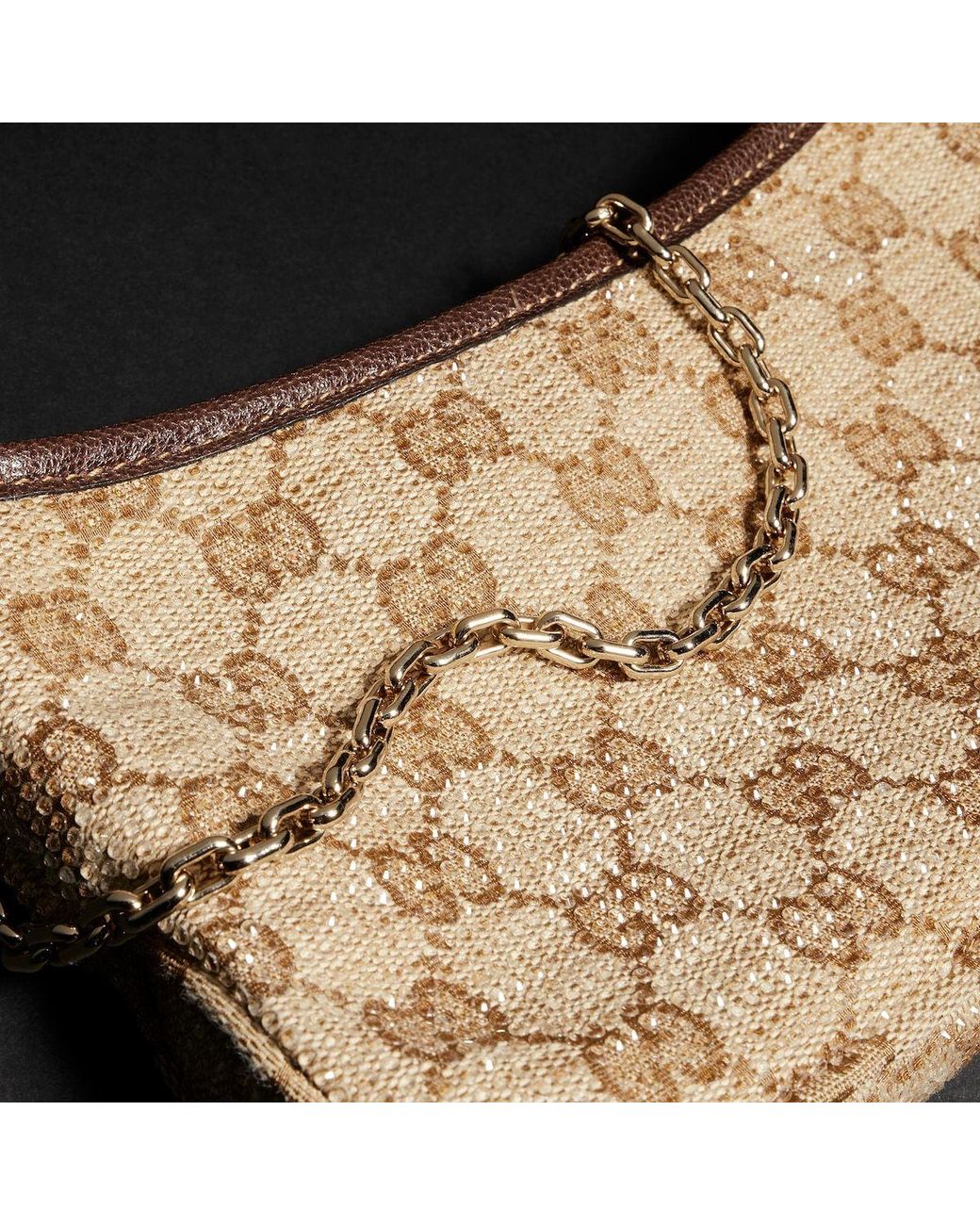 Gucci White Gossip Crystal Small Shoulder Bag