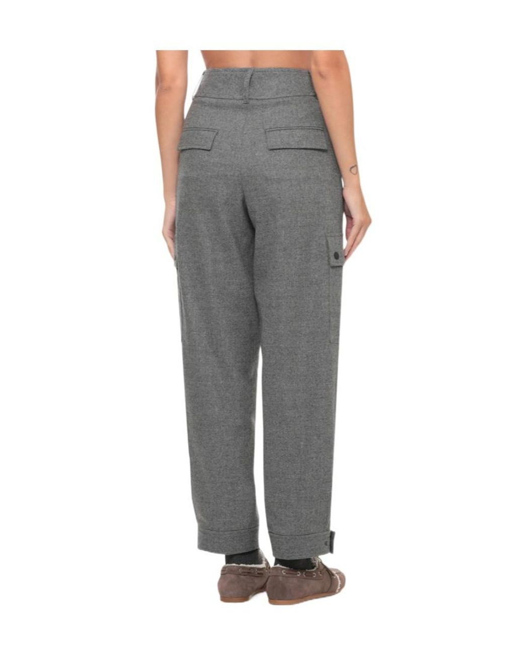 Peserico Gray Cargo Detail Pants