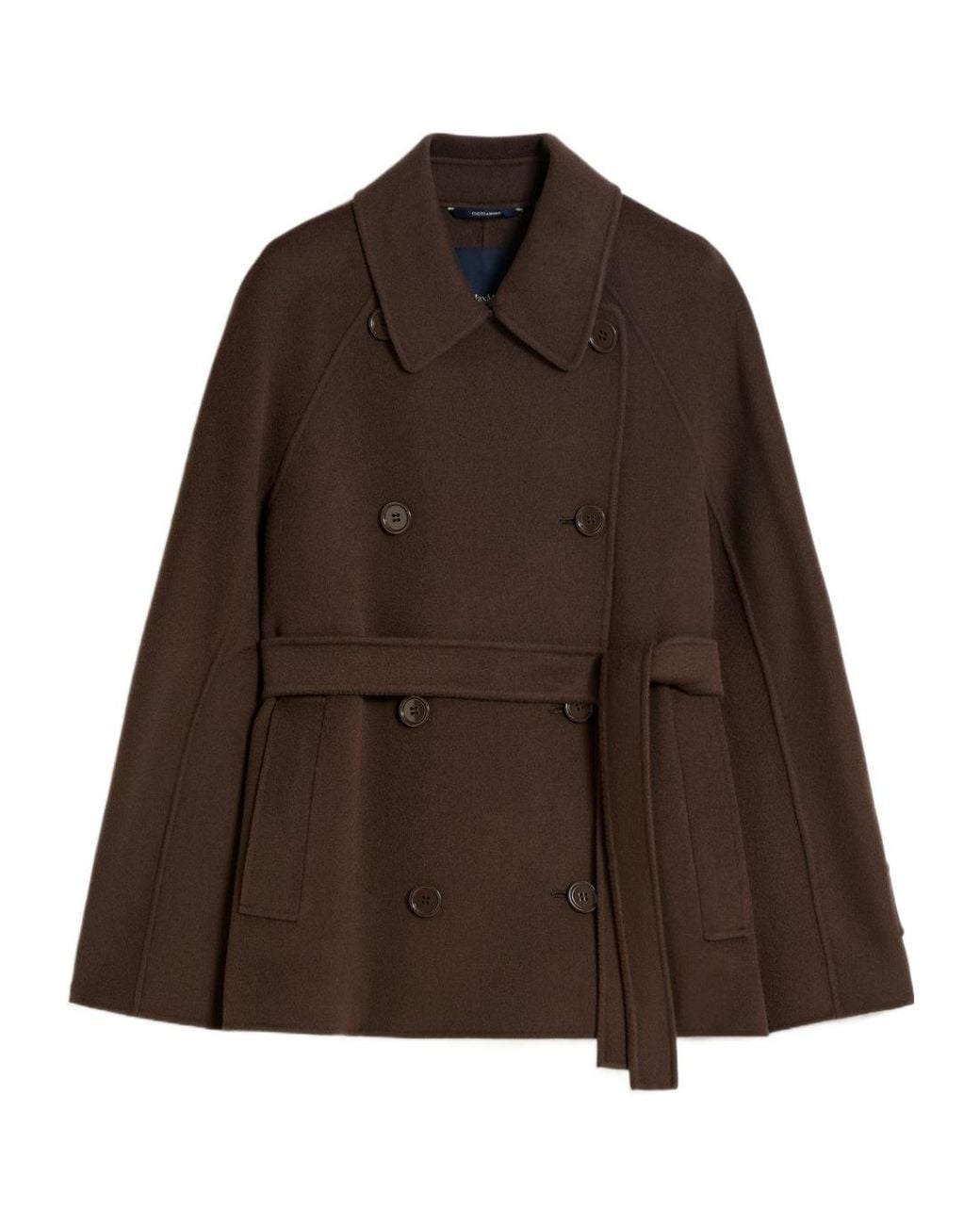 Max Mara Brown 'S Louise Double Breasted Short Belted Jacket