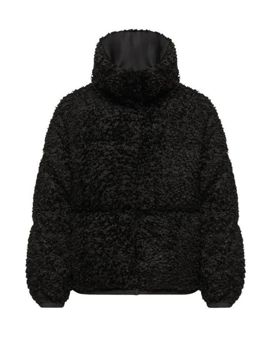 Moncler Black Sittelles Bouclé Down Jacket