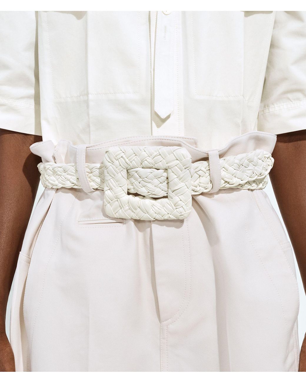 Bottega Veneta White Foulard Belt