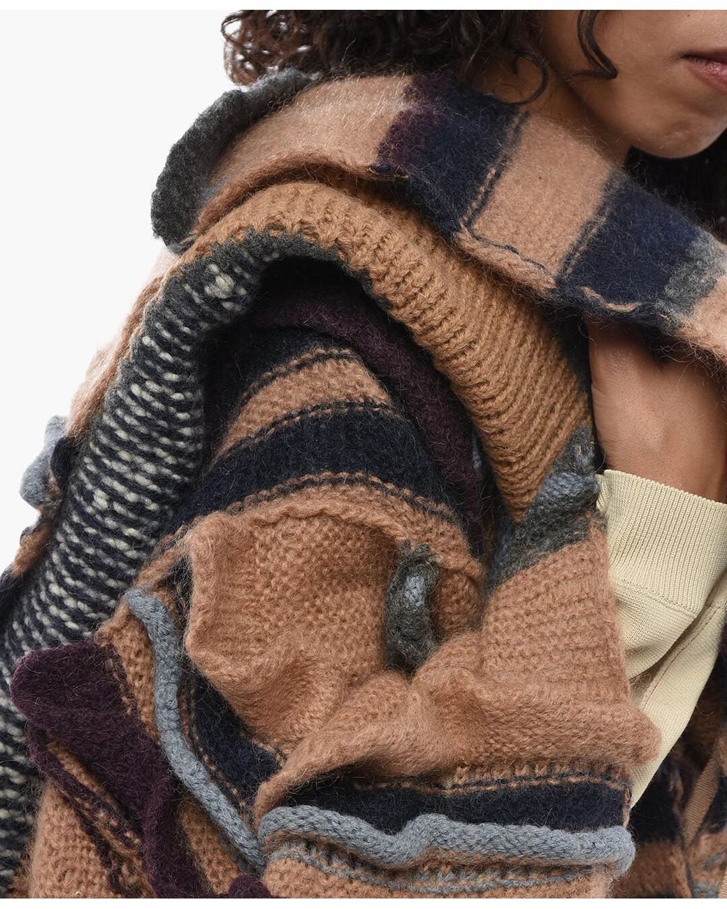 Stella McCartney Black Multi-Pattern Cape