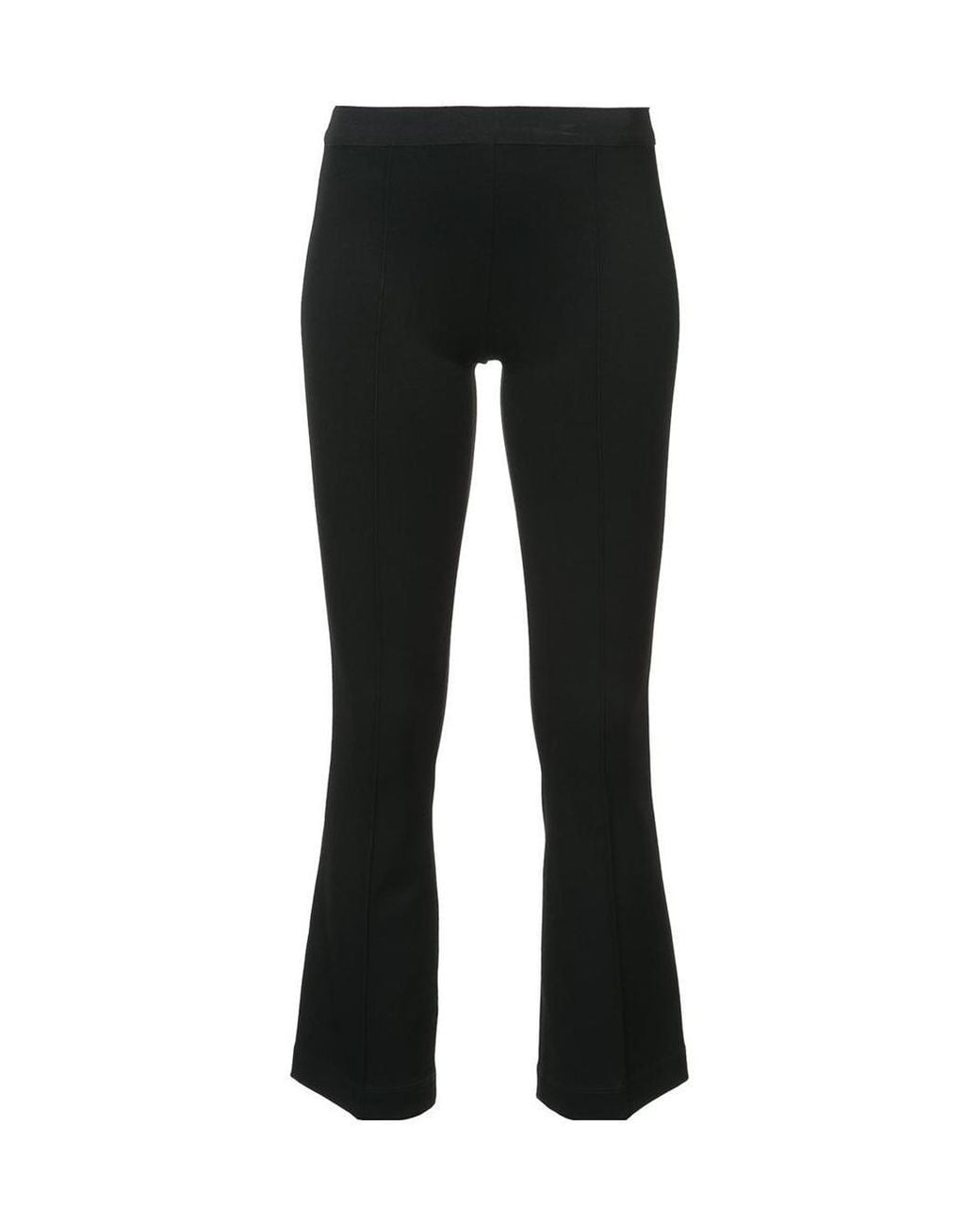 Helmut Lang Black Cropped Flared Ribbed Leggings