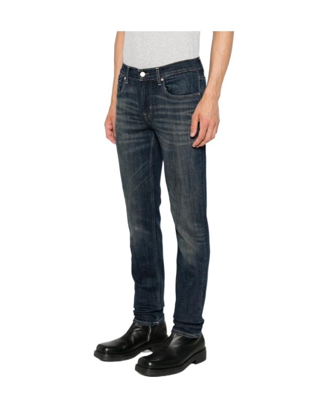 7 For All Mankind Blue Tapered Slim-Fit Jeans for men