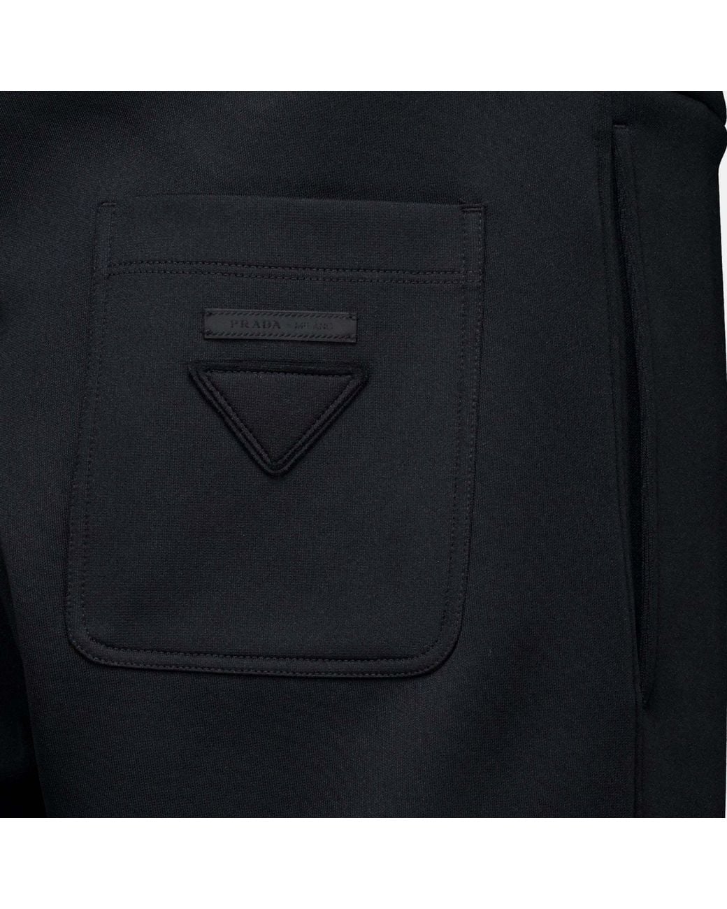 Prada Blue Logo-Patch Straight-Leg Trousers for men
