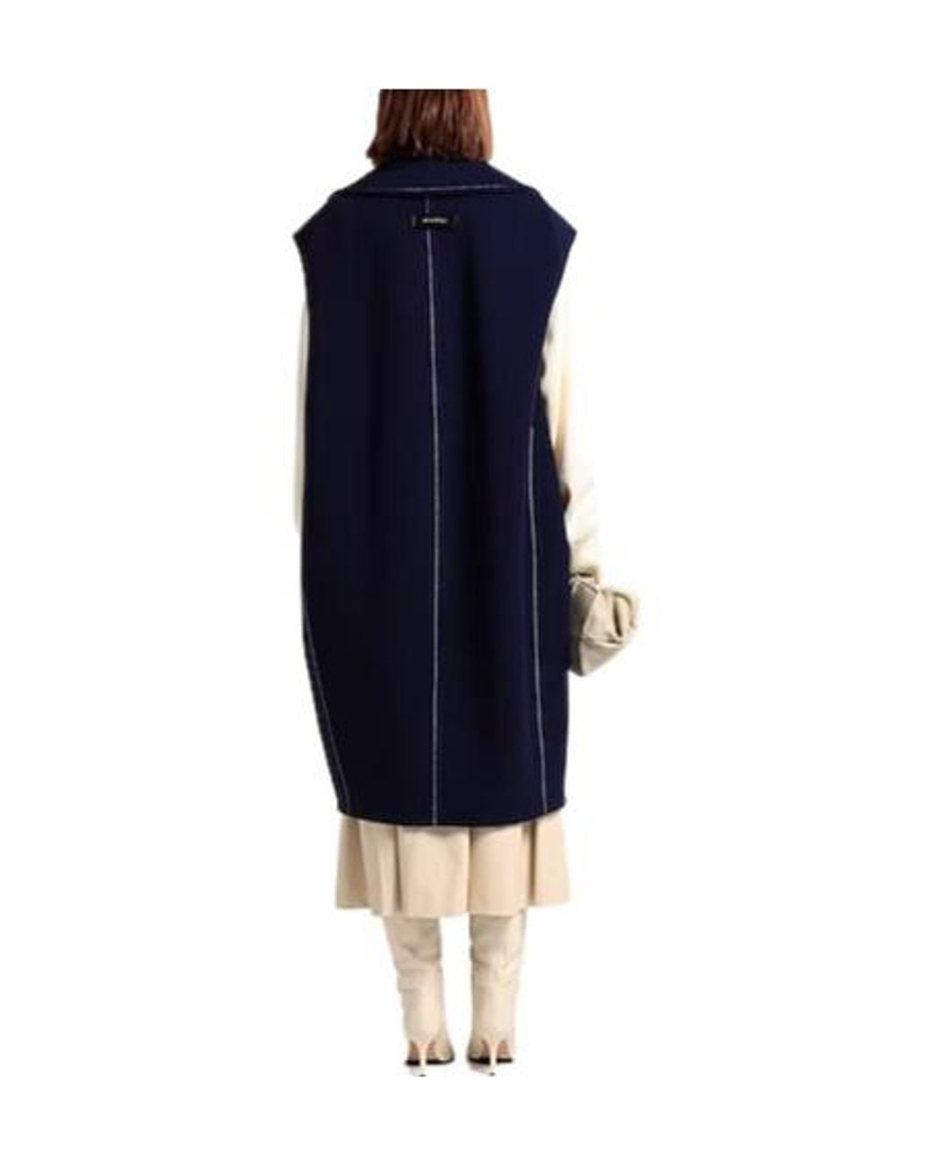 Marni Blue Sleeveless Singlebreasted Coat