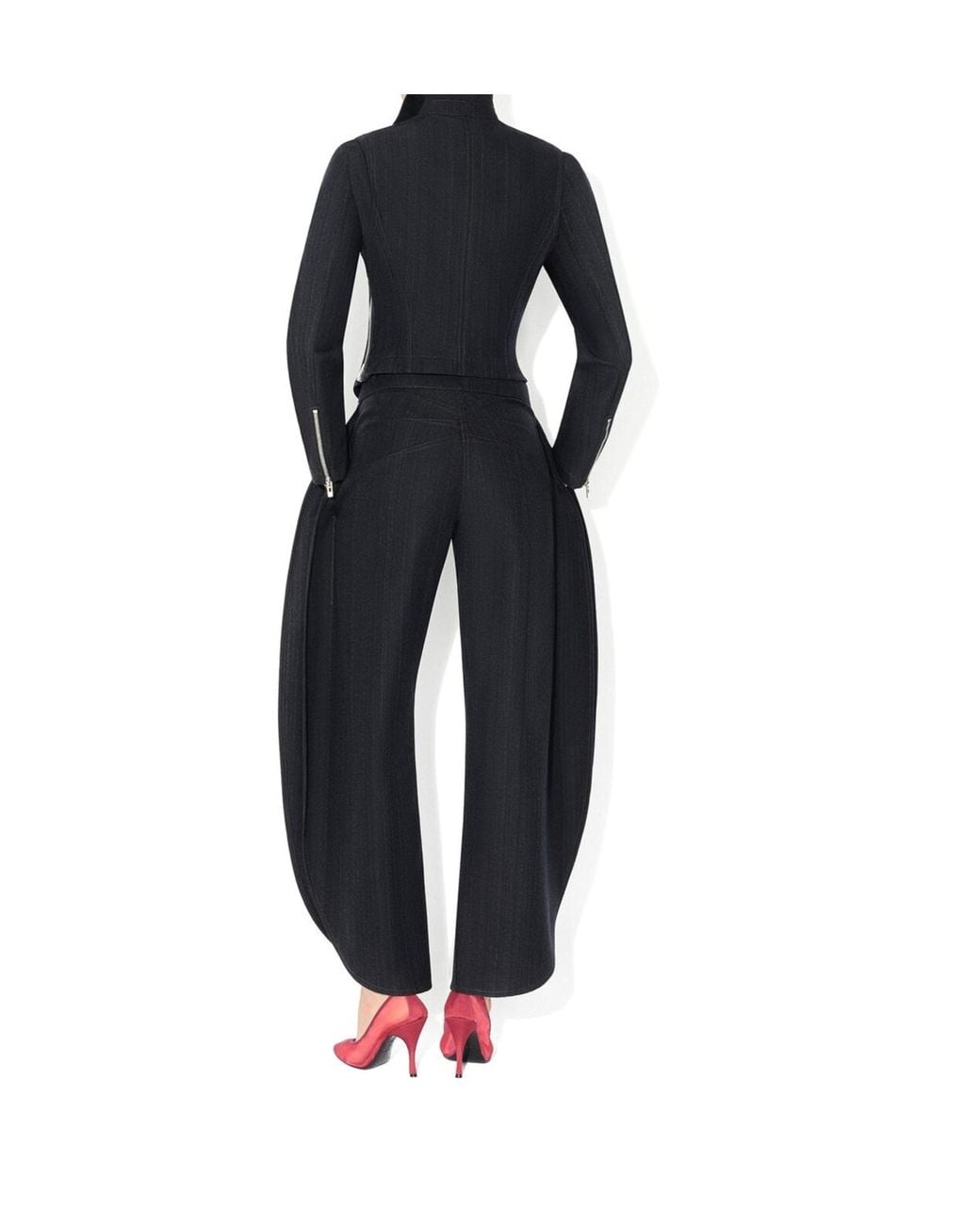 Alaïa Black Wool Denim Biker Jacket