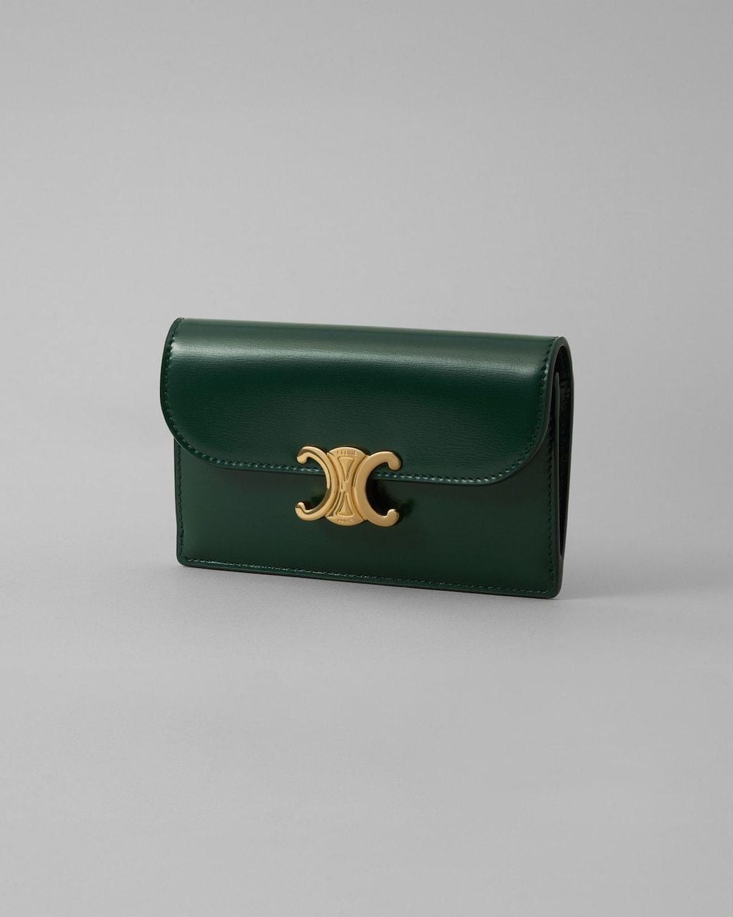 Céline Green Long Flap Card Holder