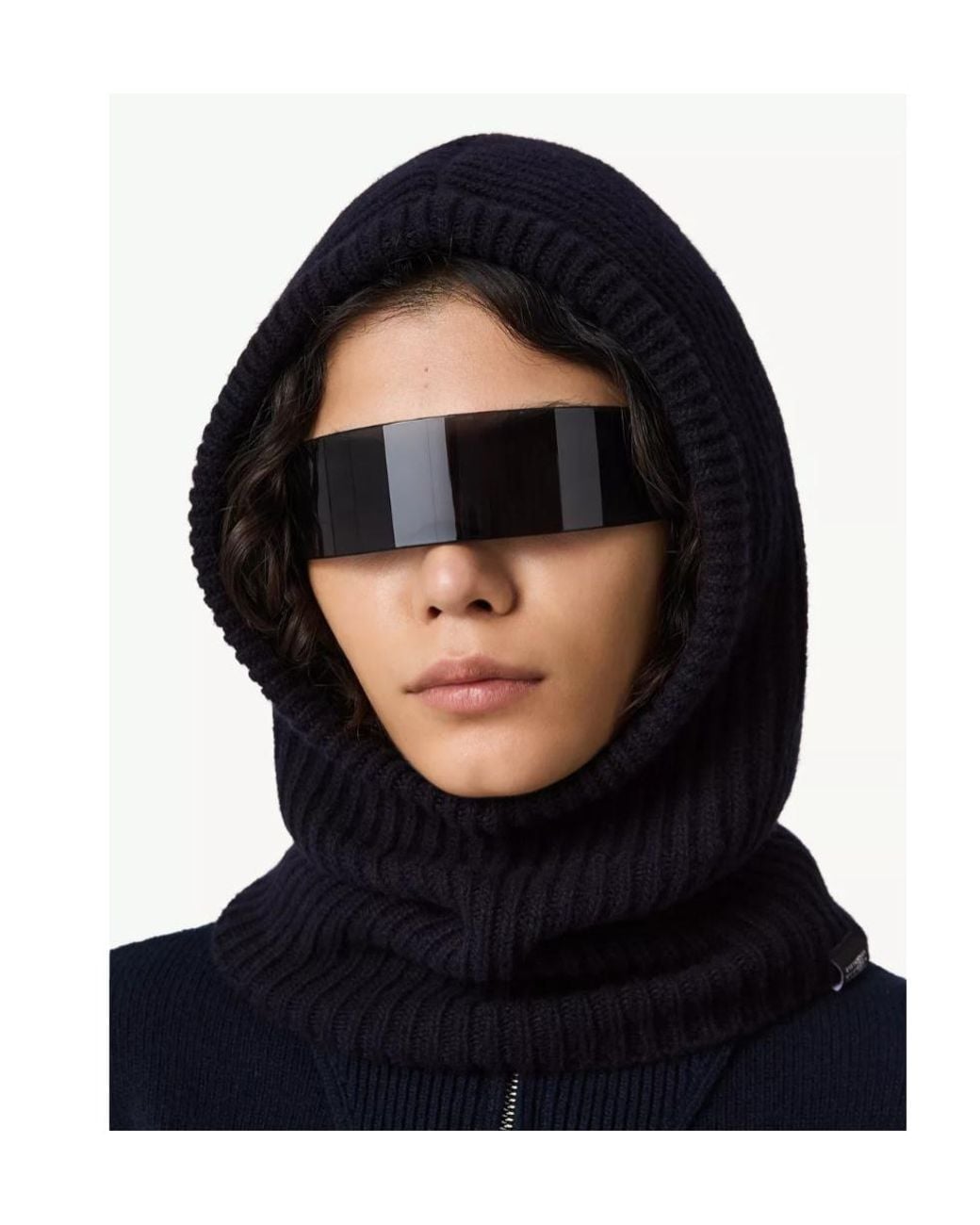 MM6 by Maison Margiela Blue Numeric Ribbed Balaclava