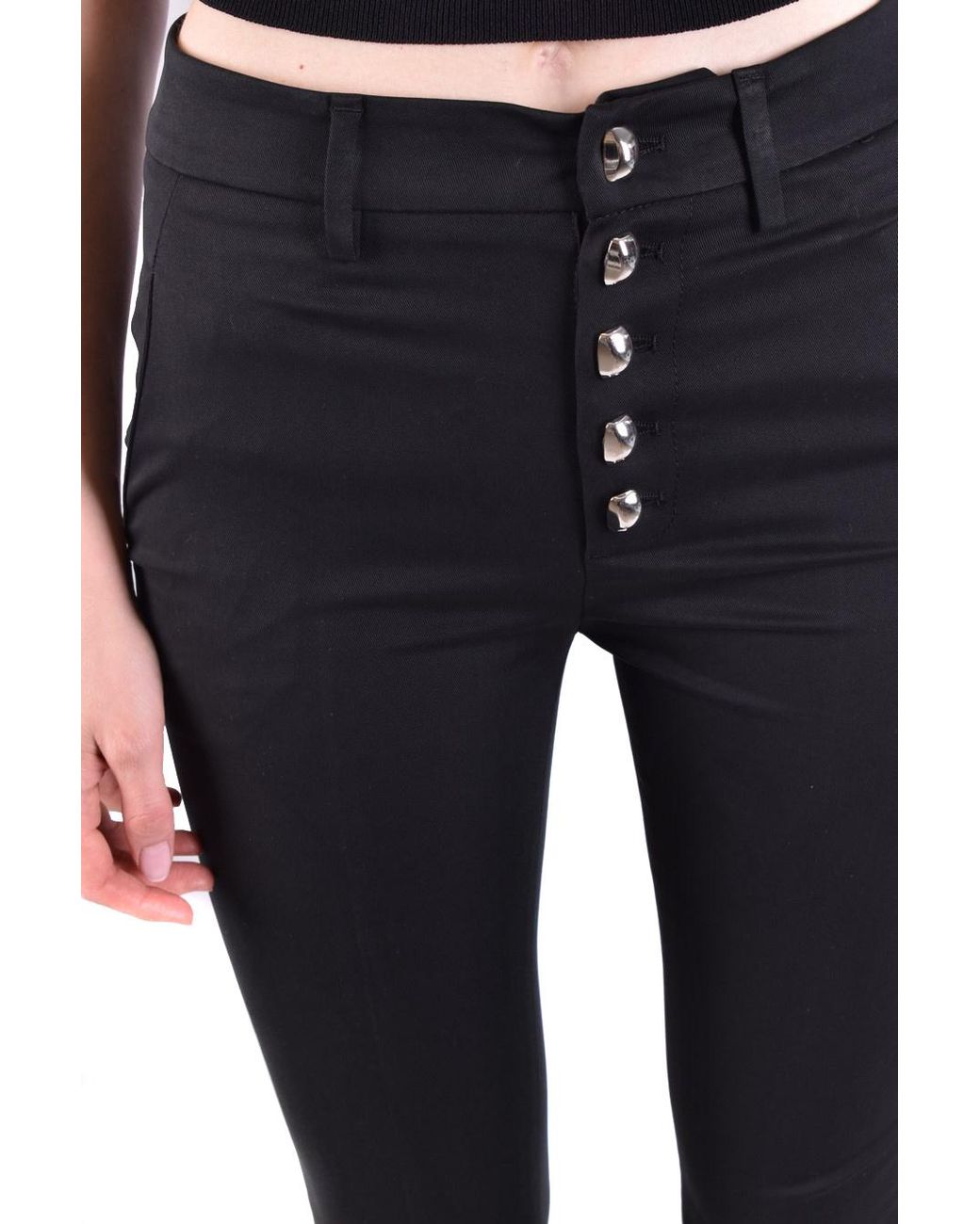 Dondup Black Side Pocket Button Casual Pants