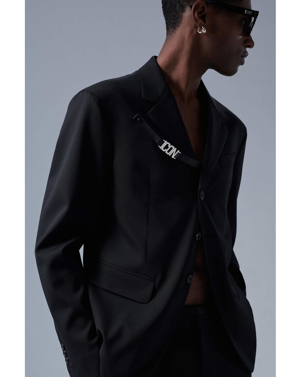 DSquared² Black Wool Single-Breasted Blazer for men