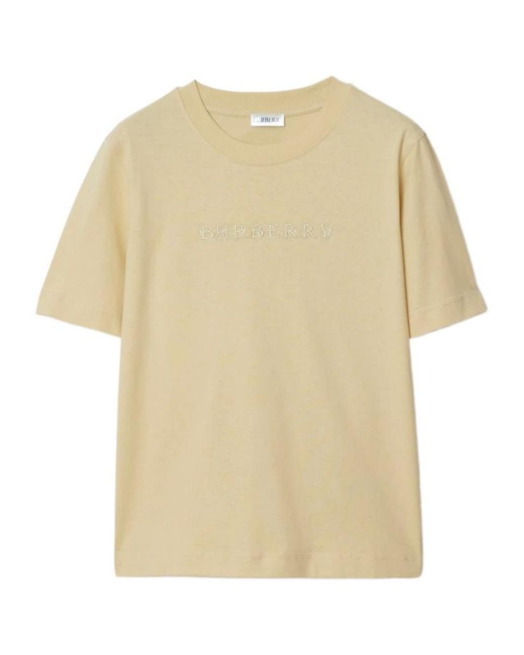 Burberry Natural Logo Embroidered Crewneck T-Shirt
