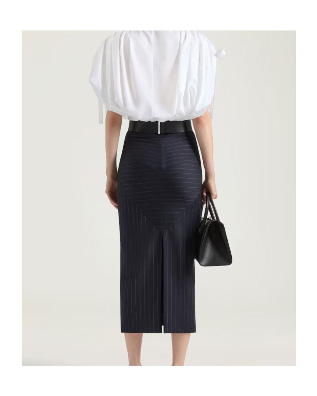 Givenchy Blue Striped Midi Skirt