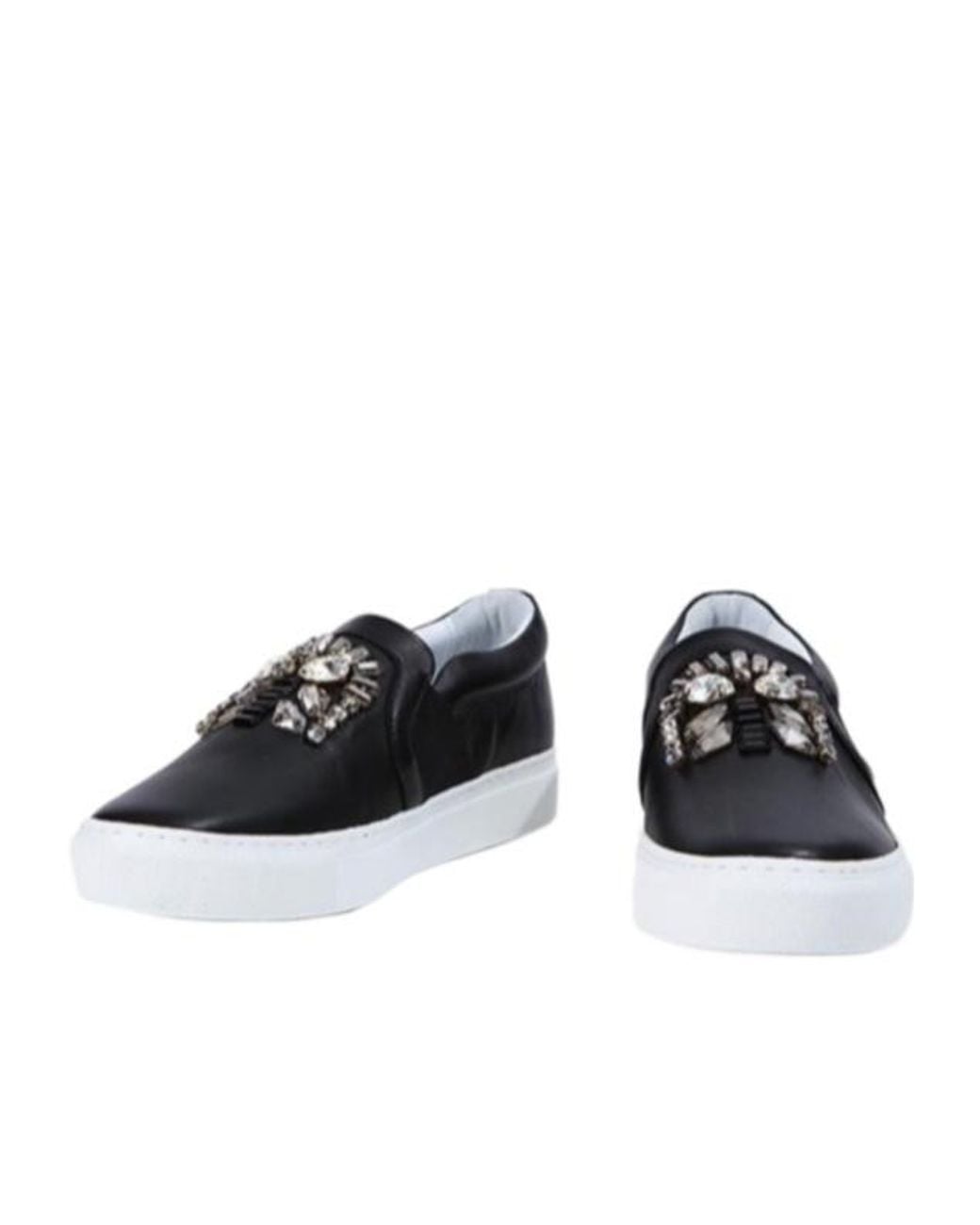 Lanvin Black Jewelry Leather Slip