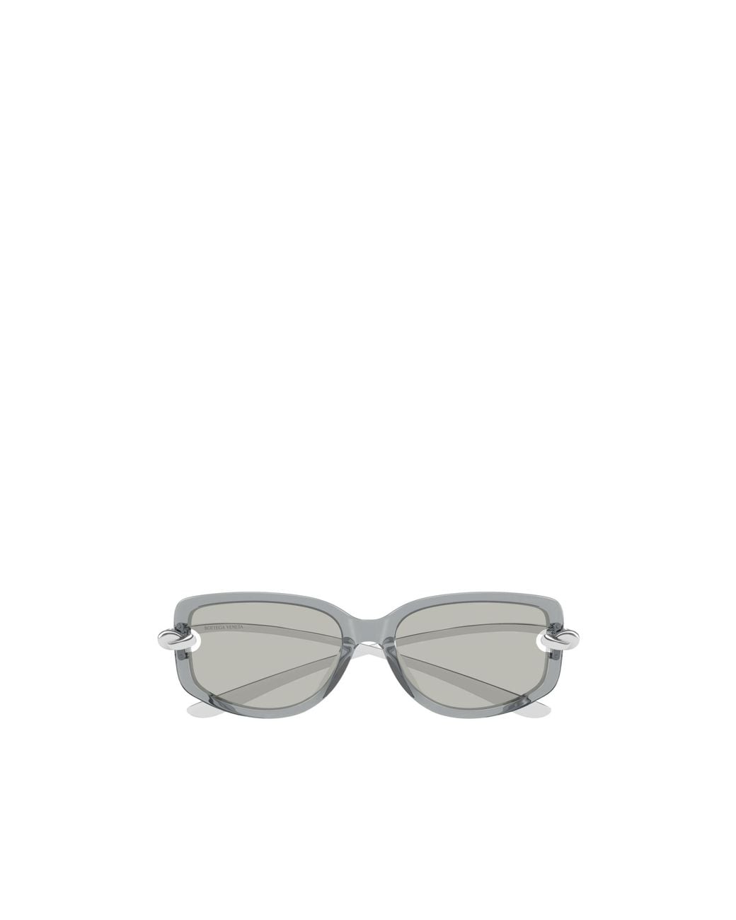 Bottega Veneta White Eyewear Knot Rectangular Sunglasses