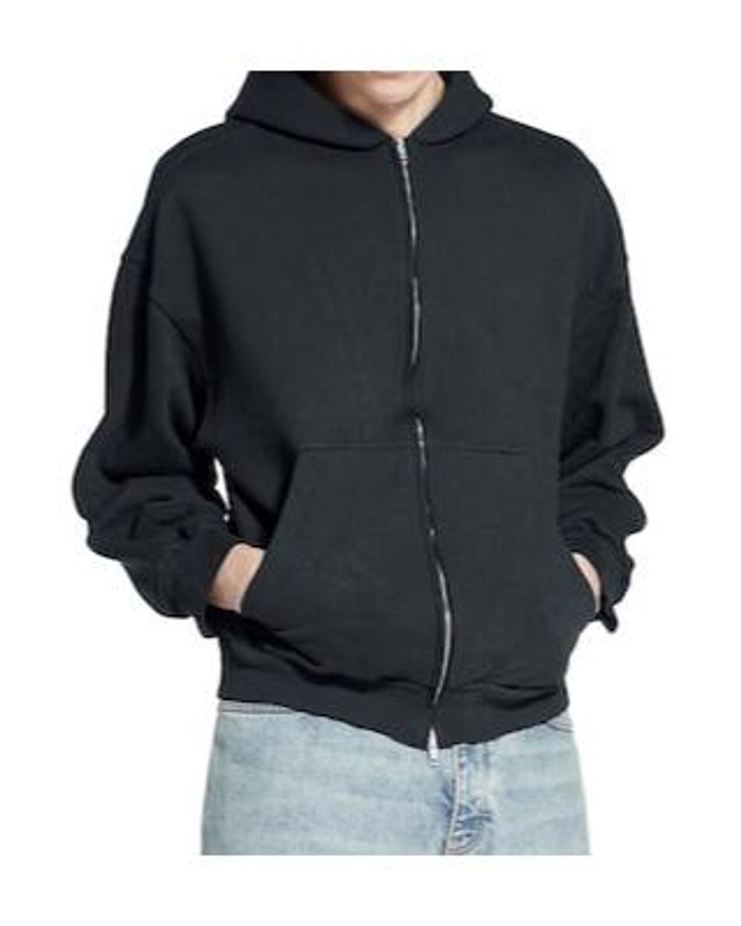 Balenciaga Blue Flipped Uni Zip-Up Hoodie for men