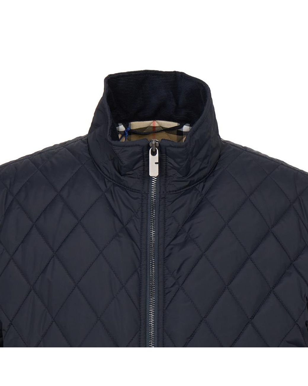 Burberry Blue Quilted Zip-Up Jacket for men
