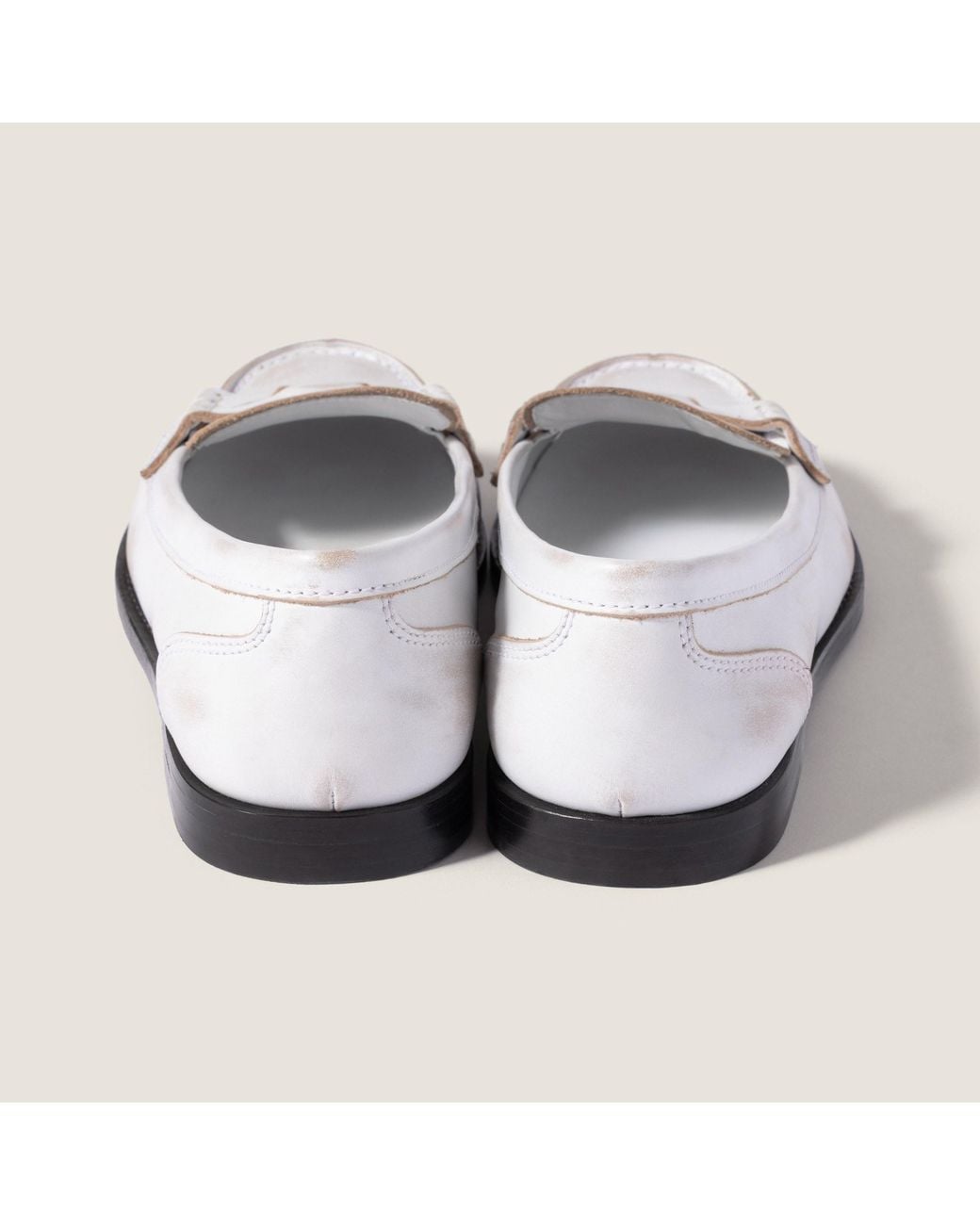 Miu Miu White Logo Loafers