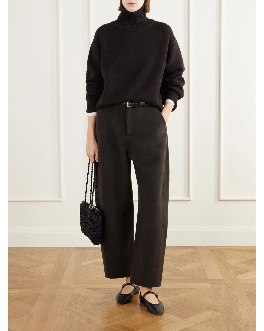 Lisa Yang Black Open-Back Cashmere Turtleneck Sweater