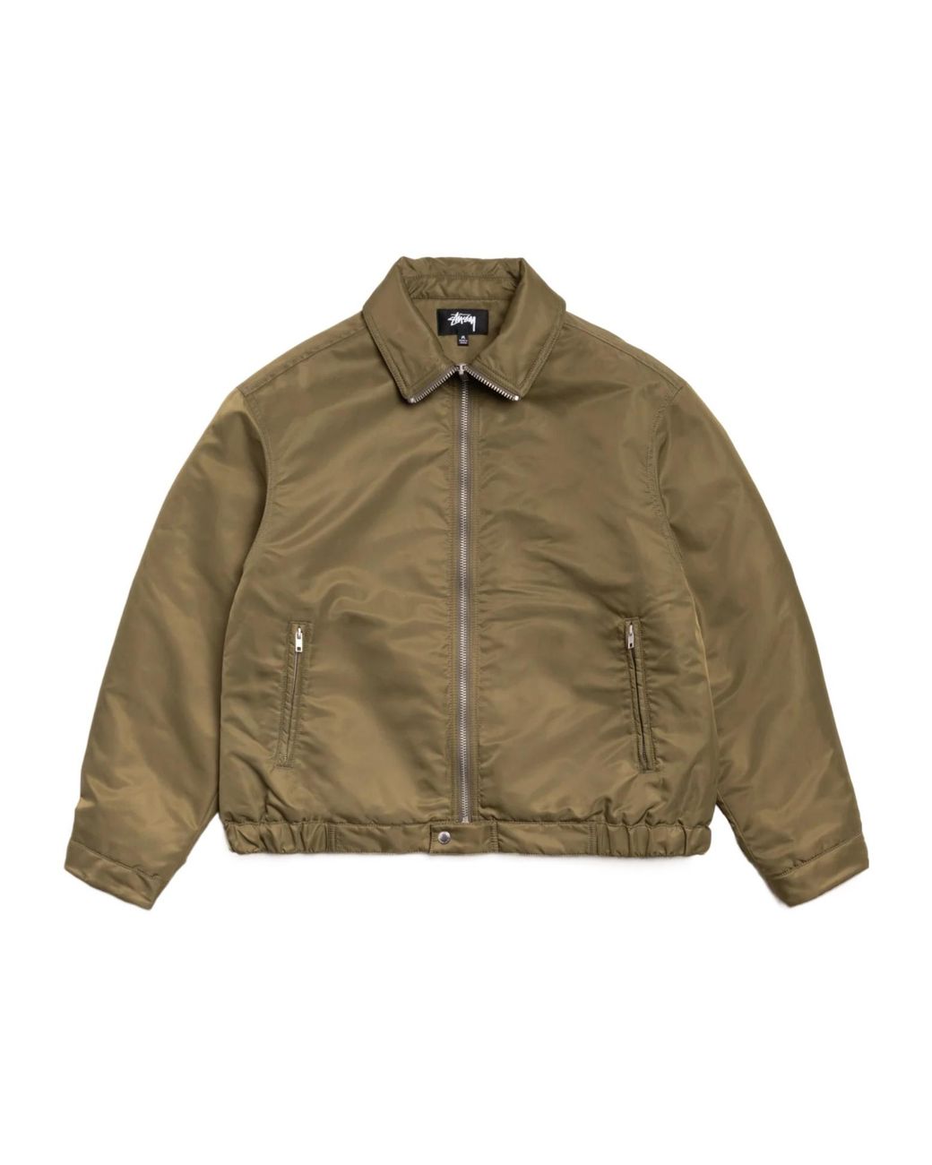 Stussy Green Zip-Up Bomber Jacket for men