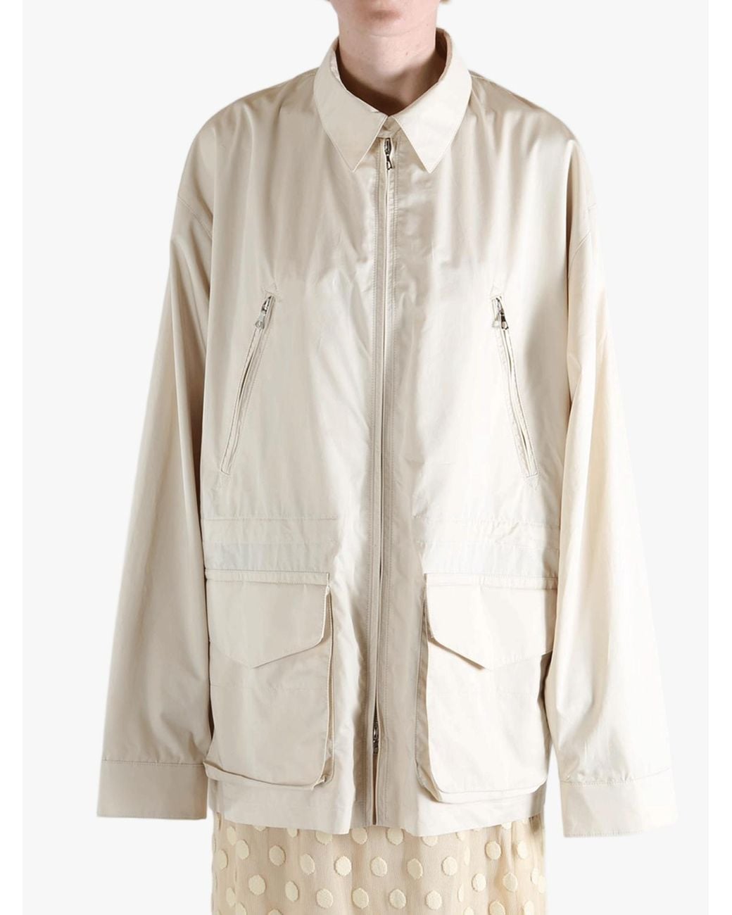 Rier Natural Multi-Pocket Zip-Up Coat for men